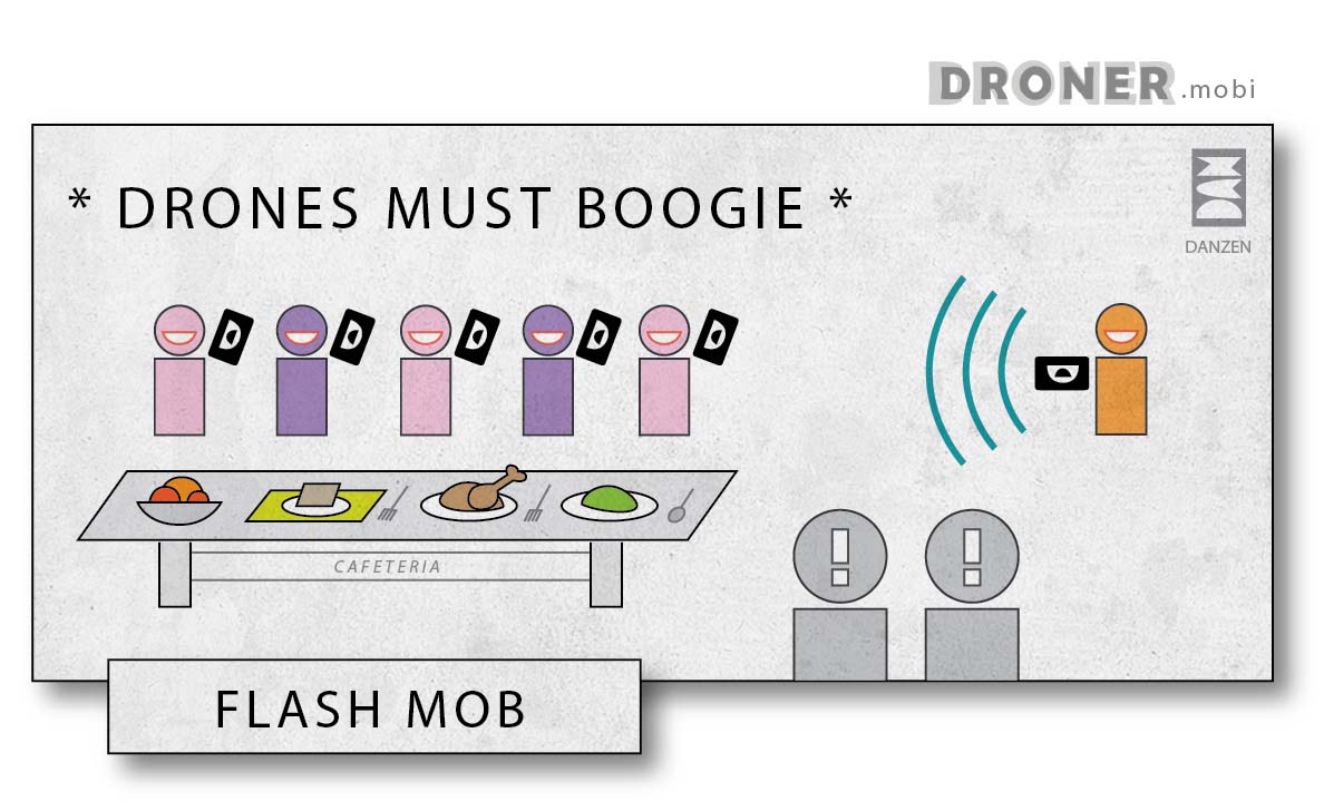 Droner - mobile app - flash mob