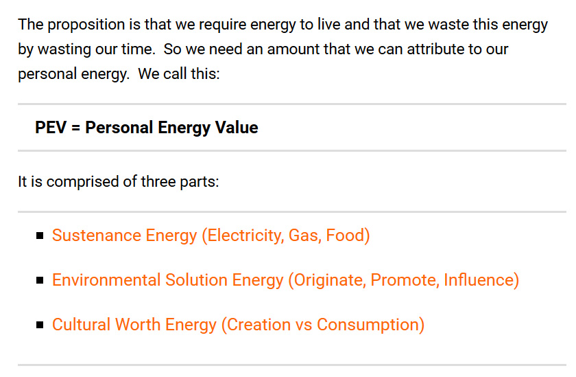 Dan Zen - Environment - Personal Energy Value PEV