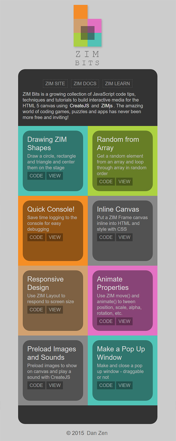 Zim Bits - Site of JavaScript Tutorials for Canvas