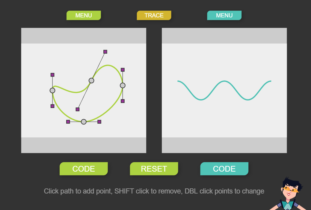 make fun shapes with Blob and Squiggle paths!