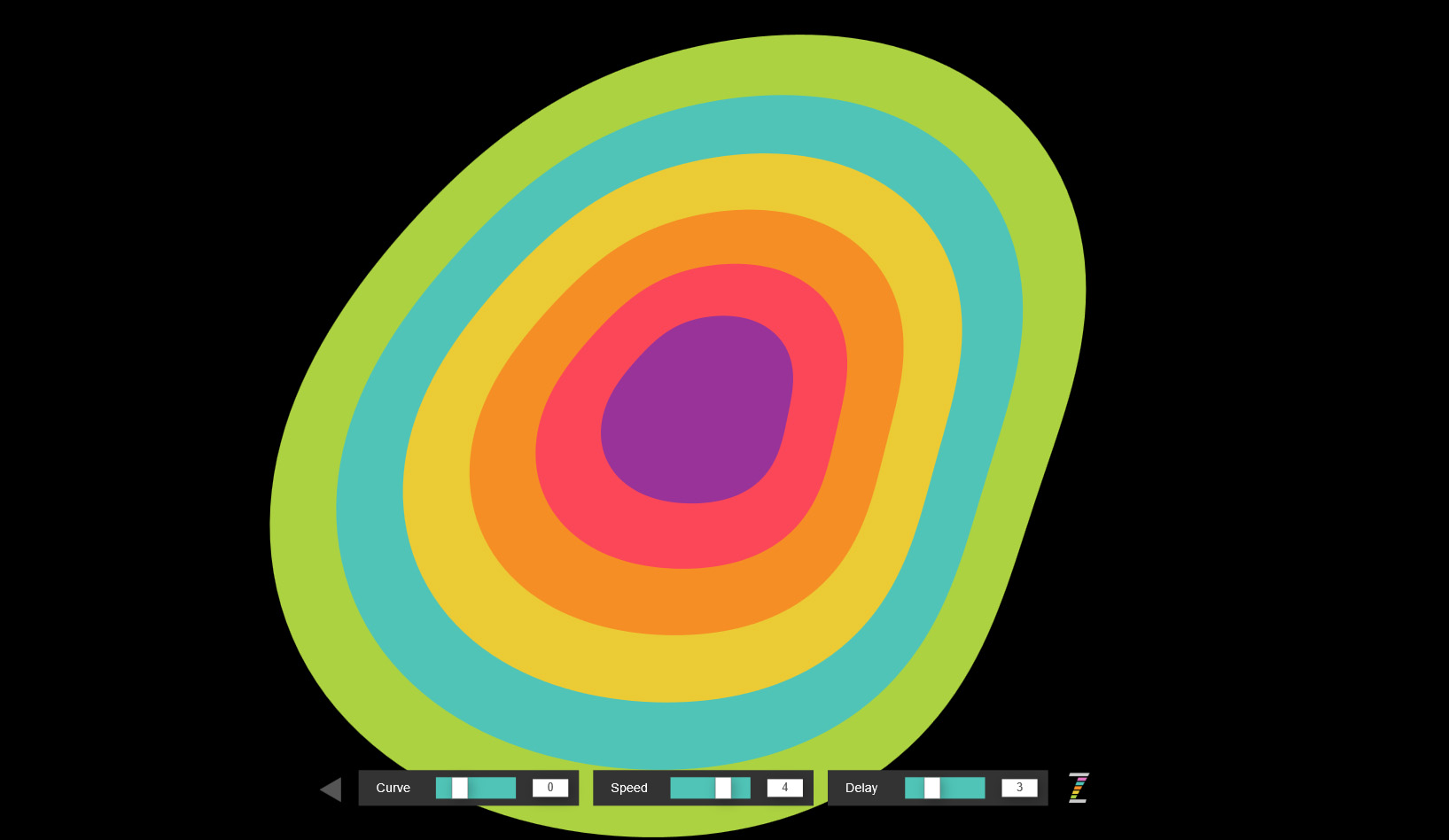 Simplex Noise with ZIM Generator to make colorful generative art circles with delay!